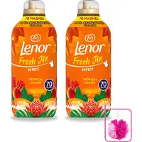 Lenor 2 x – Wasverzachter – Tropical Sunset – 70 Wasbeurten – 980 ml - Bulkverpakking - Wasverzachter - Douchemop - Frisse geur