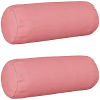 vidaXL - Kussensloop - 2 - st - HEERLEN - Roze - Ø - 15 - x - 40 - cm - Stof
