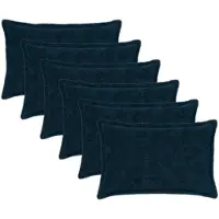 vidaXL Kussensloop 6 st HOUTEN Marineblauw 50 x 70 cm Nep Konijnenbont