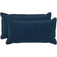 vidaXL Kussen met kussen HOUTEN 2 st Blauw Microfiber Fleece