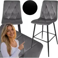 Mufart LUMINES Velours Hoker Barstoel Antraciet - Comfortabel & Stijlvol