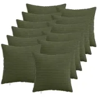 vidaXL Kussensloop 12 st HEERLEN Groen 50 x 50 cm corduroy