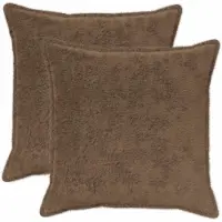 vidaXL Kussensloop 2 st HOUTEN Lichtbruin 70 x 70 cm Nep Konijnenbont
