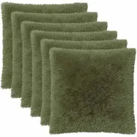 vidaXL Kussensloop 6 st HEERLEN Groen 65 x 65 cm PV Fleece