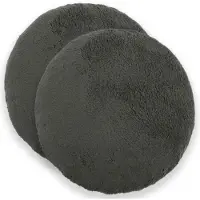 vidaXL - Kussensloop - 2 - pcs - HEERLEN - Donkergrijs - Ø - 30 - cm - Bouclé