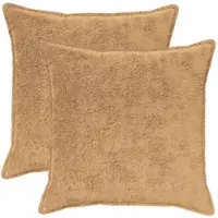 vidaXL Kussensloop 2 st HOUTEN Taupe 55 x 55 cm Nep Konijnenbont
