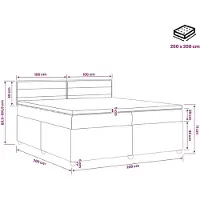 vidaXL Boxspringbed met matras Crèmekleurig 200 x 200 cm Stof