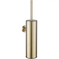 FortiFura Calvi toiletborstelhouder - gesloten model - wand - rond - PVD - geborsteld messing (goud) SW1111543