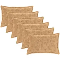 vidaXL Kussensloop 6 st HOUTEN Taupe 50 x 75 cm Nep Konijnenbont