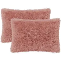 vidaXL Kussensloop 2 st HEERLEN Roze 50 x 75 cm PV Fleece