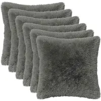 vidaXL Kussensloop 6 st HEERLEN Lichtgrijs 30 x 30 cm PV Fleece