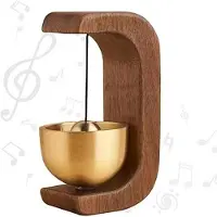 OEM Magnetische winkelbel - Vintage houten deurbel met koperen bel - Decoratie die een gevoel van plezier opwekt - Draadloze windgong voor deur en winkel - Cadeau voor een nieuw huis - Walnoot