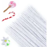 OEM ONF3 - Pijpenreiniger - Borstel met chenillestof - 100 stuks witte pijpenreinigers - 30 cm - Geschikt voor knutselen en decoreren - Geschikt voor kinderen