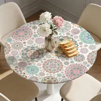 Merkloos Ronde tafelkleed, elastisch, diameter 137 cm, waterafstotend, voor gebruik in de keuken