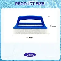 Merkloos Zwembadborstels, 2 stuks, blauw, met handvat, voor het schoonmaken van zwembaden