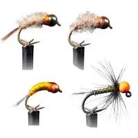 GARBOLINO Nymphe Set X4 met tungsten - Soort : Sterk Water - Diep en Licht Gekleurd Water