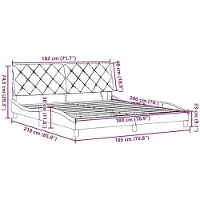 vidaXL Bedframe met LED-verlichting, zonder matras, taupe, 180x200 cm, stof