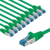 Goobay CAT 6 A Patch Cable S/FTP (PiMF), 3 m, Green, Set of 10