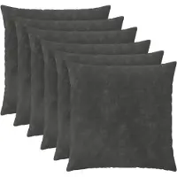 vidaXL Kussensloop 6 st HEERLEN Antraciet 60 x 60 cm Microfiber Fleece