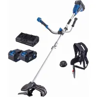 Scheppach Accu-grastrimmer BC-BCH380/40 - 2x20V | 380mm breed trimmesysteem | 255mm breed maaimes | inclusief 2x 4Ah accu's + 2,4A dubbele oplader