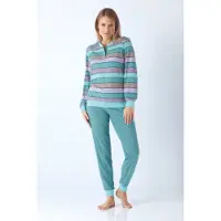 Hajo Badstof dames pyjama jade | Maat 44/46
