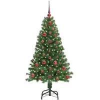 vidaXL Kunstkerstboom Groen 120 cm PVC en Staal en Kunststof