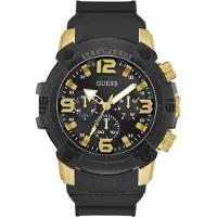 GUESS Analoog horloge 'Linebacker' goud / zwart