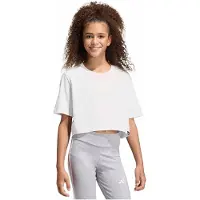 Adidas Everyday Glam Cropped Graphic T-shirt Met Korte Mouwen Wit 9-10 Years Meisje