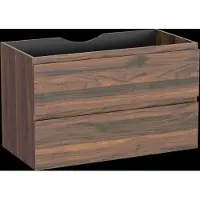 Linie Lado zwevende wastafelonderkast 90 x 46 cm notelaar 2 lades