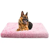 Sonstiges Pluizig hondenbed met traagschuim, orthopedisch hondenkussen, wasbaar, antislip, roze, 50x40 cm