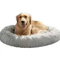 Sonstiges Hondenbed, rond, pluche, donutvorm, wasbaar, kleur grijs, afmetingen: L 80 cm