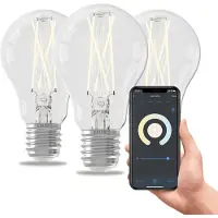 Calex Slimme LED Lamp - 3 stuks - E27 - Filament - A60 - Helder - 7W