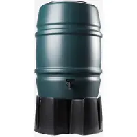 Merkloos Regenwatervat van 168 Liter met Afvoer en Stand