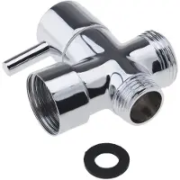 Merkloos Douchekraan T-Adapter - Verstelbare Waterstroom - Polished Chrome - 3/4 inch - Duurzaam Messing - Geschikt voor Badkamer en Keuken - 2 Po...