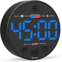 OEM Digitale timer - Digitale kookwekker - Slimme timer - LED-display - Magnetisch - Timer met optel- en aftelfunctie - Programmeerbare timers - Analoge kookwekker - Zwart