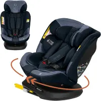 Lionelo Bastiaan Plus i-Size Autostoel 40-150 cm – 360° Draaibare Autostoeltje – ISOFIX & Top Tether – RWF tot 105 cm – vanaf Geboorte tot 12 Jaar – Verstelbare Hoofdsteun – 6 Ligstanden – R129