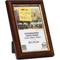 OEM Fotolijst BARI - Rustiek donkerbruin/goud - 10x15 cm - Houten lijst