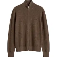 Gant Regular Fit Cardigan bruin, Herringbone
