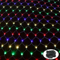 JOIEYOU LED-lichtnet 6x4 meter, 480 LED's. Kleurrijk lichtgordijn met 8 lichtmodi. Stekkerlichtketting. Donkergroene lichtlijn. Kerstverlichting voor kerstdecoratie, bruiloften en feesten
