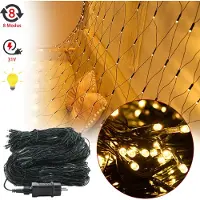 XINZI LED-netverlichting, 6x4 meter - Sfeerverlichting, 8 lichtmodi, warm wit, IP44, kerstverlichting, decoratie voor binnen, tuin, bruiloft, feest, Halloween