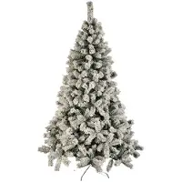 FÉÉRIC LIGHTS AND CHRISTMAS Windy Peak kunstkerstboom - 210 cm - groen - besneeuwd - Ø 124 cm - 759 tips - metalen voet