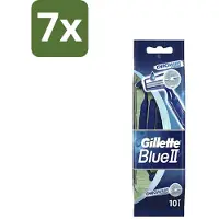 Gillette 7 x - Blue 2 - Wegwerpscheermesjes - Chromium Coating - 10 Scheermesjes - Scheermesjes - Wegwerpscheermesjes - - Gromium Coating - Comfortabele Scheerbeurt