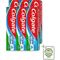 Colgate 6 x - Triple Action - Original Mint - Tandpasta - 100ml - Wasstrips - Tandpasta - Gaatjesbescherming - Wittere Tanden - Frisse Adem - Mondverzorging
