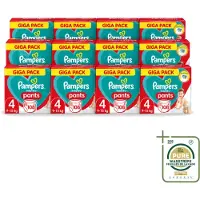 Pampers 12 x - Baby-Dry Pants - Luierbroekjes - Maat 4 (9-15 kg) - Comfort Fit - 108 Luiers - Wasstrips - Baby Luier - Baby Droge Huid - Baby Luierbroek - Baby Luier 4 Kg - Snel Verschonen