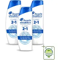 Head & shoulders 3 x 2-in-1 Classic anti-roos shampoo, 300 ml - grootverpakking - 3 stuks
