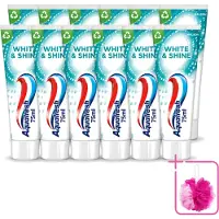 Aquafresh 12 x White & Shine - Whitening Tandpasta - 75 ml - Bulkverpakking - Witte tanden - Douchemop - Glans tanden