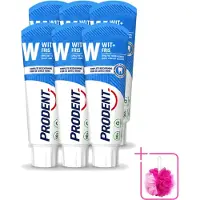 Prodent 6 x – Tandpasta – Wit + Fris – Complete Bescherming – 75 ml - Bulkverpakking - Tandpasta - Douchemop - Glazuur bescherming