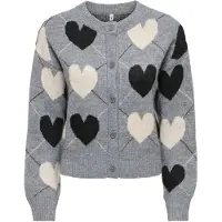 ONLY Gebreid vest 'Ritu' beige / grijs / zwart