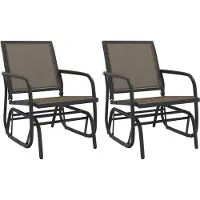 vidaXL Tuinstoelen, 2 stuks, bruin, 61x76x87 cm, Textilene, staal