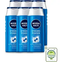 Nivea 6 x MEN Shampoo Strong Power - 250 ml - Grote verpakking - 6 stuks